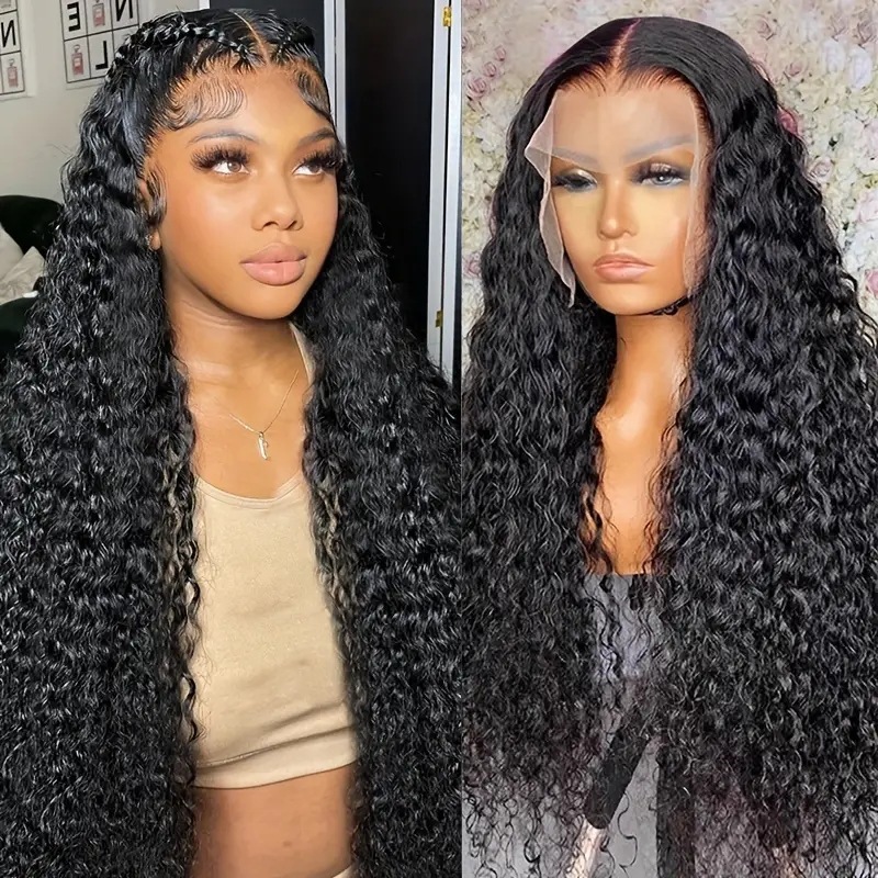 Women's Lace Front Wig Natural Wavy Long Curly Hair Middle Part Heat-Resistant Synthetic Fiber Breathable Cap for Daily Wear And Styling_voghion.com