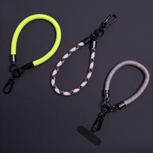 工厂直销8mm手机挂绳彩色编织手腕绳手机壳贴片夹片挂片手绳短绳