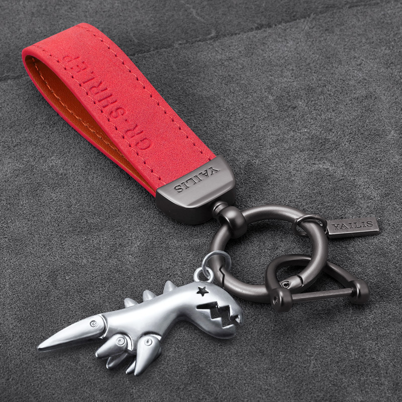 레드 스웨이드 + 실버 공룡 [D 버클 보내기]]