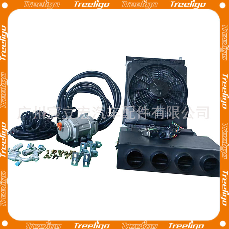 12V 24V coche eléctrico aire acondicionado (salida de aire con 404) adecuado para camiones ligeros camiones pesados ingeniería vehículo cosechadora