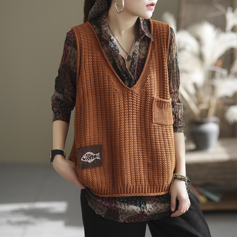 Chaleco de las mujeres de punto Chaleco de las mujeres ropa de primavera 2024 nuevo popular estilo Chanel suéter estilo occidental Chaleco corto image 8