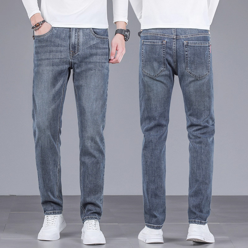 Hong Kong High-End Retro Jeans for Men 2026 Spring and Autumn New Slim Straight Elastic Casual Versatile Long Pants