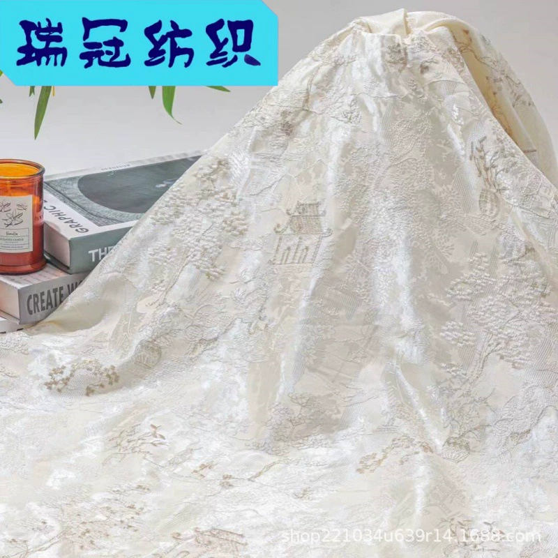 Легкая роскошная новая китайская шелковая жаккардовая ткань с рельефным переплетением модного платья Hanfu cheongsam ткань