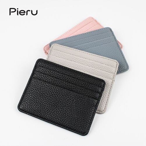 Cross-border best-selling new creative card holder with lychee pattern, ultra-thin mini card case, fashionable and casual multi-card slot card holder, wholesale