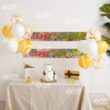 跨境铝膜横幅拉旗生日派对装饰家庭聚会庆祝 易安装耐用条幅拉条
