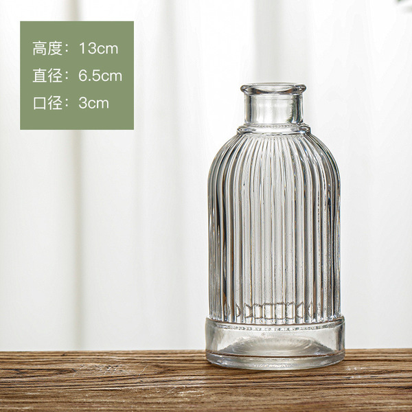 Retro light luxury relief transparent French mini glass vase living…