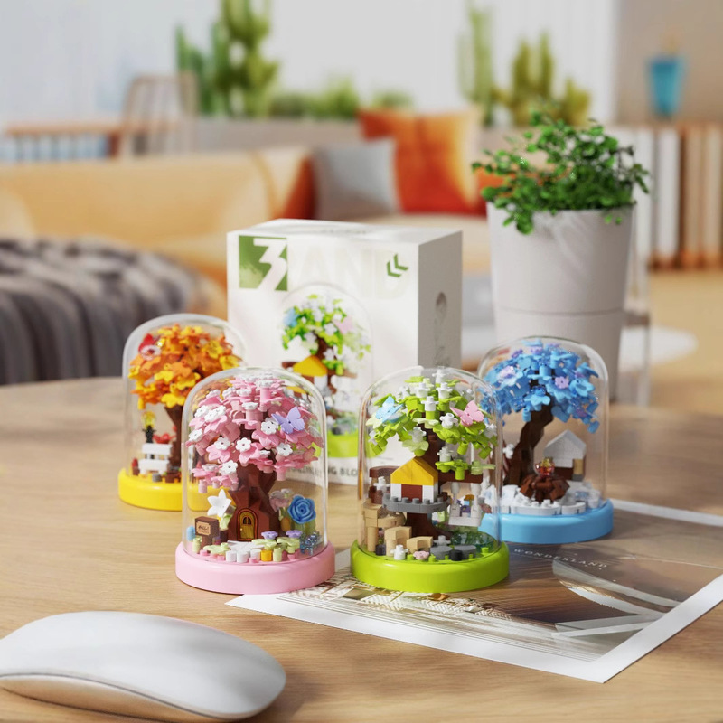 Chao Le Chuang 7392-7395 Tree House Series Microparticle Assembled Educational Assembled Building Blocks Children's Ornaments Toys