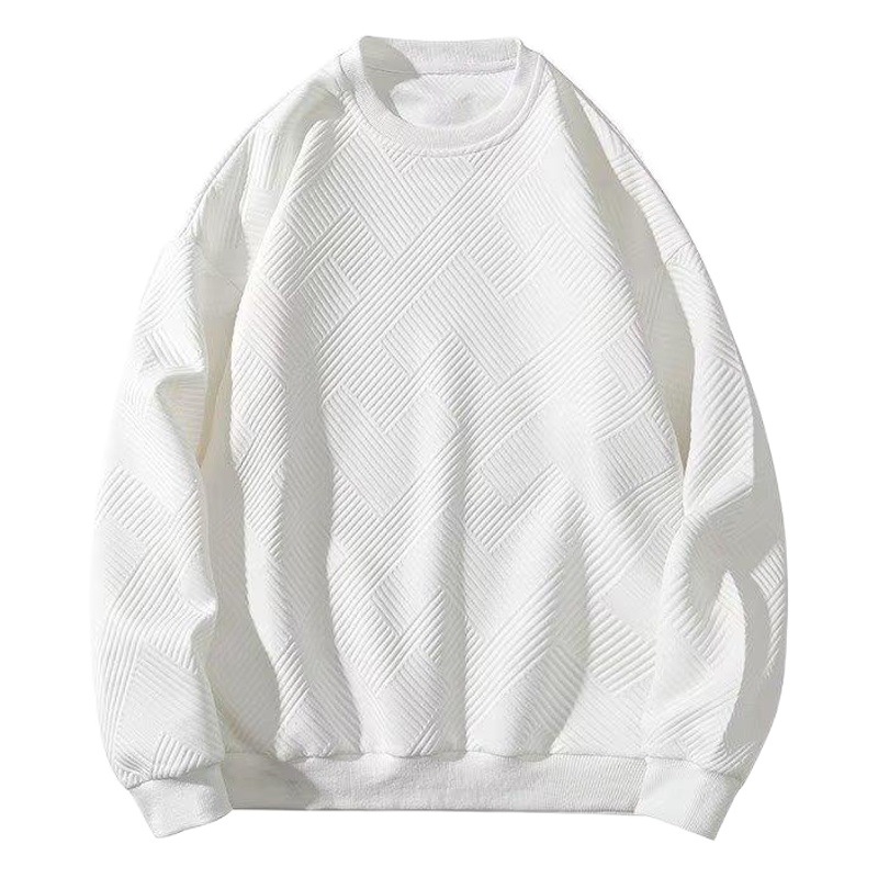 Pesado estilo americano patrón flotante suéter de los hombres de cuello redondo otoño marca de moda suelta más tamaño con capucha pareja ropa de moda camisa de fondo