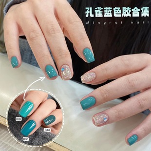 2025 new spring and summer popular white peacock blue armor oil glue turquoise green ins wind blue green canned glue
