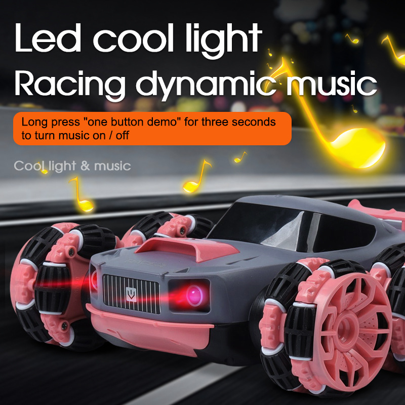 Six-wheel Stunt Car Deformation Remote Control Car Double-sided Dump...