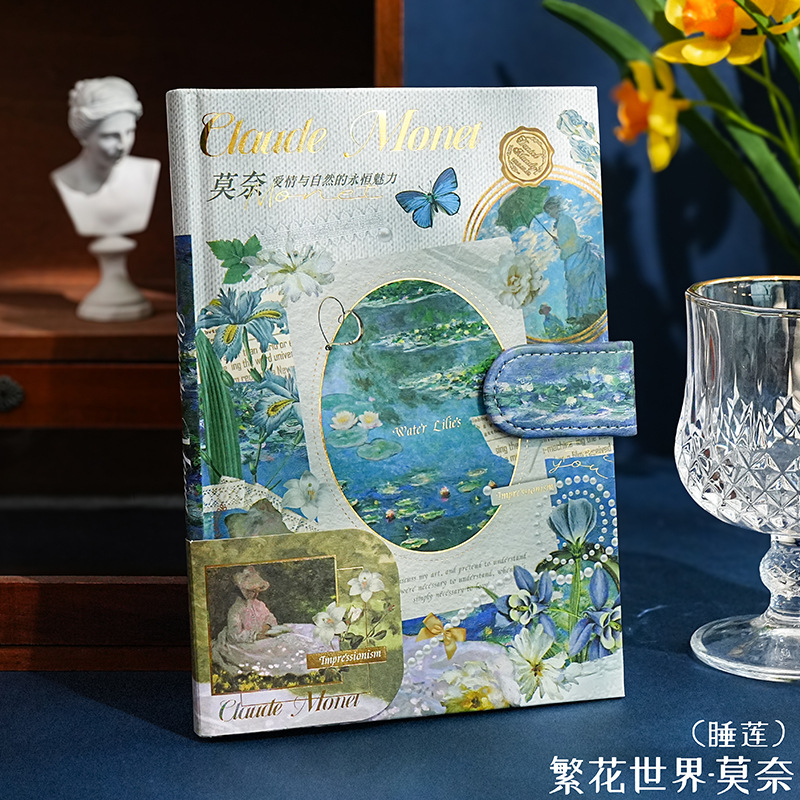 Cuaderno de pintura al óleo estilo Ziyi, diario creativo para chicas, magnético