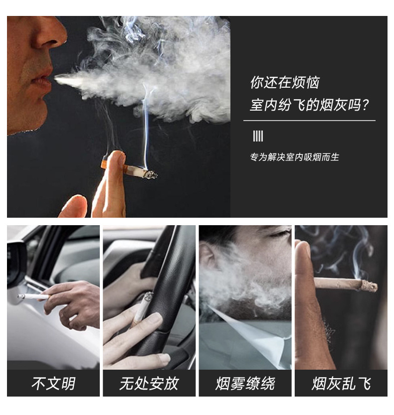 New car ashtray with one-button open cover anti-ash fly car supplies personalized ashtray home office