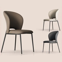 现代简约餐椅家用高级感意式极简轻奢餐厅椅子设计师款靠背餐椅