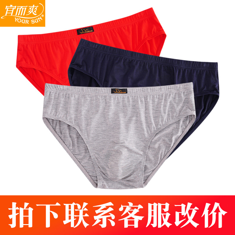 Yiershuang men's counter high-grade modal pressure film briefs youth waist shorts head DMA8423N wholesale