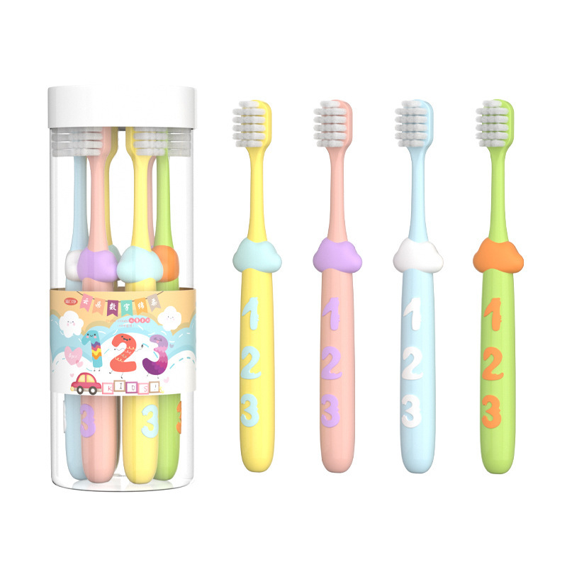 柔らかい毛とかわいいデジタルハンドルを備えた子供用歯ブラシ、3-6-12歳の歯の交換期の赤ちゃんの口腔洗浄卸売|undefined