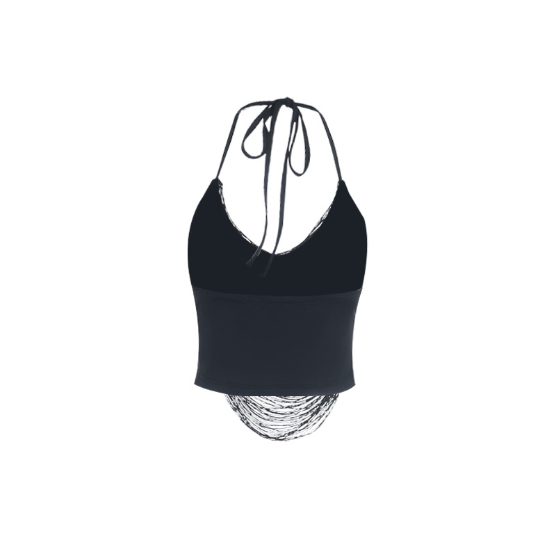 Women's Clothing Women's Halter Neck Crop Top Hot Selling Summer Style Fully Managed Tassel Sexy Vest Top For Formal & Casual For Women_ecoleips.com