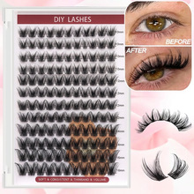 跨境TIKTOK热销欧美DIY Cluster Lashes分段睫毛自然浓密假睫毛