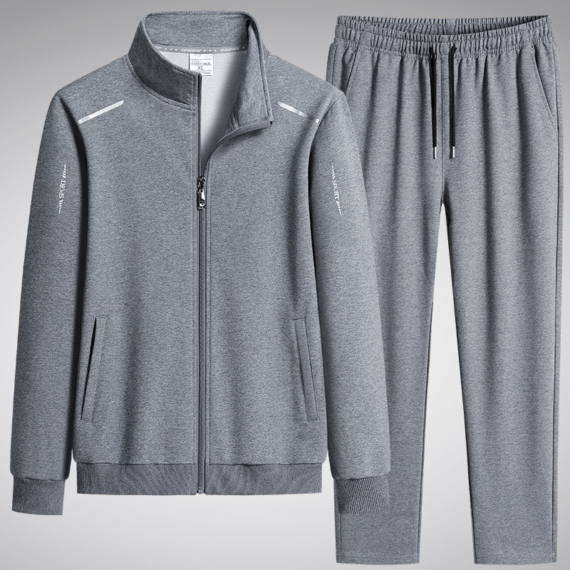 Trajes casuales de algodón transfronterizos primavera y otoño hombres nuevos suéter suelto de mediana edad hombre de cuello grande ropa deportiva