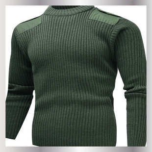 Security Winter Outdoor Warm Sweater Men's and Women's Woolen Sweater Cold-Proof Round-Neck Military Training Labor Protection Windproof Military Work Clothes