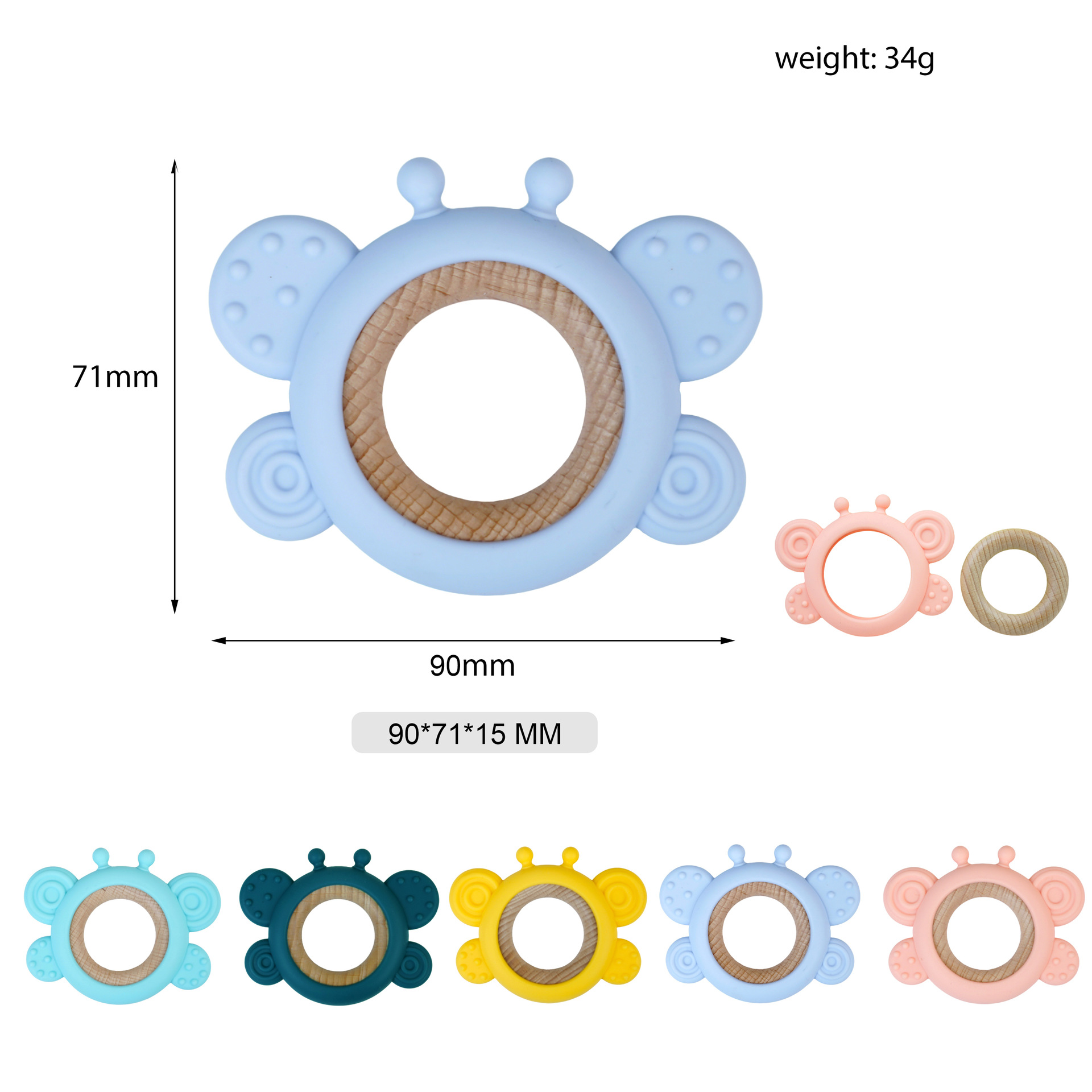 Modal para niños mariposa personalizado Productos para niños transfronterizos Molinillo de silicona líquida de grado alimenticio Soporte para el procesamiento de imágenes