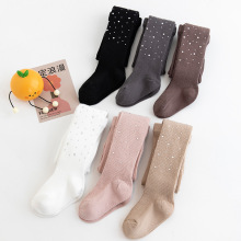 春秋女童连裤袜 钻石女童裤袜 精梳棉女童袜子外贸热销儿童跳舞袜