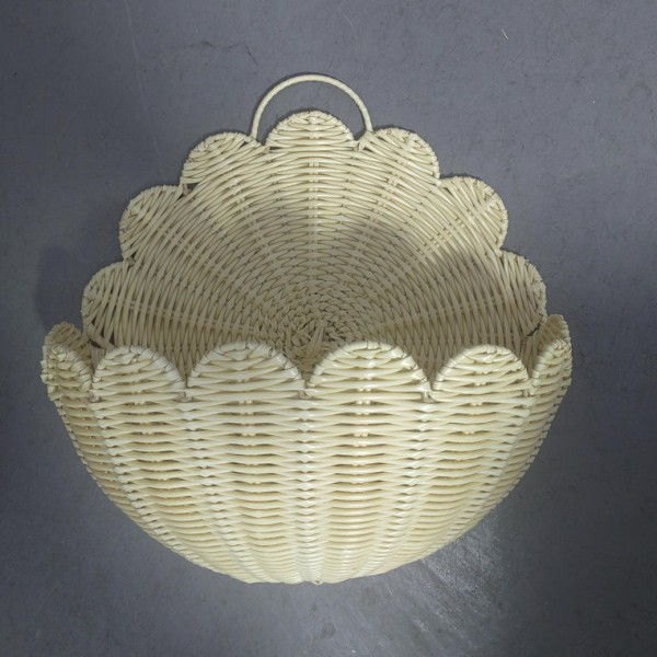 Cestas de flores portátiles tejidas a mano tejidas de paja pequeñas macetas colgadas de pared de caña tejidas cestas colgadas de calabaza de agua colgadas de hierba flor seca vasos