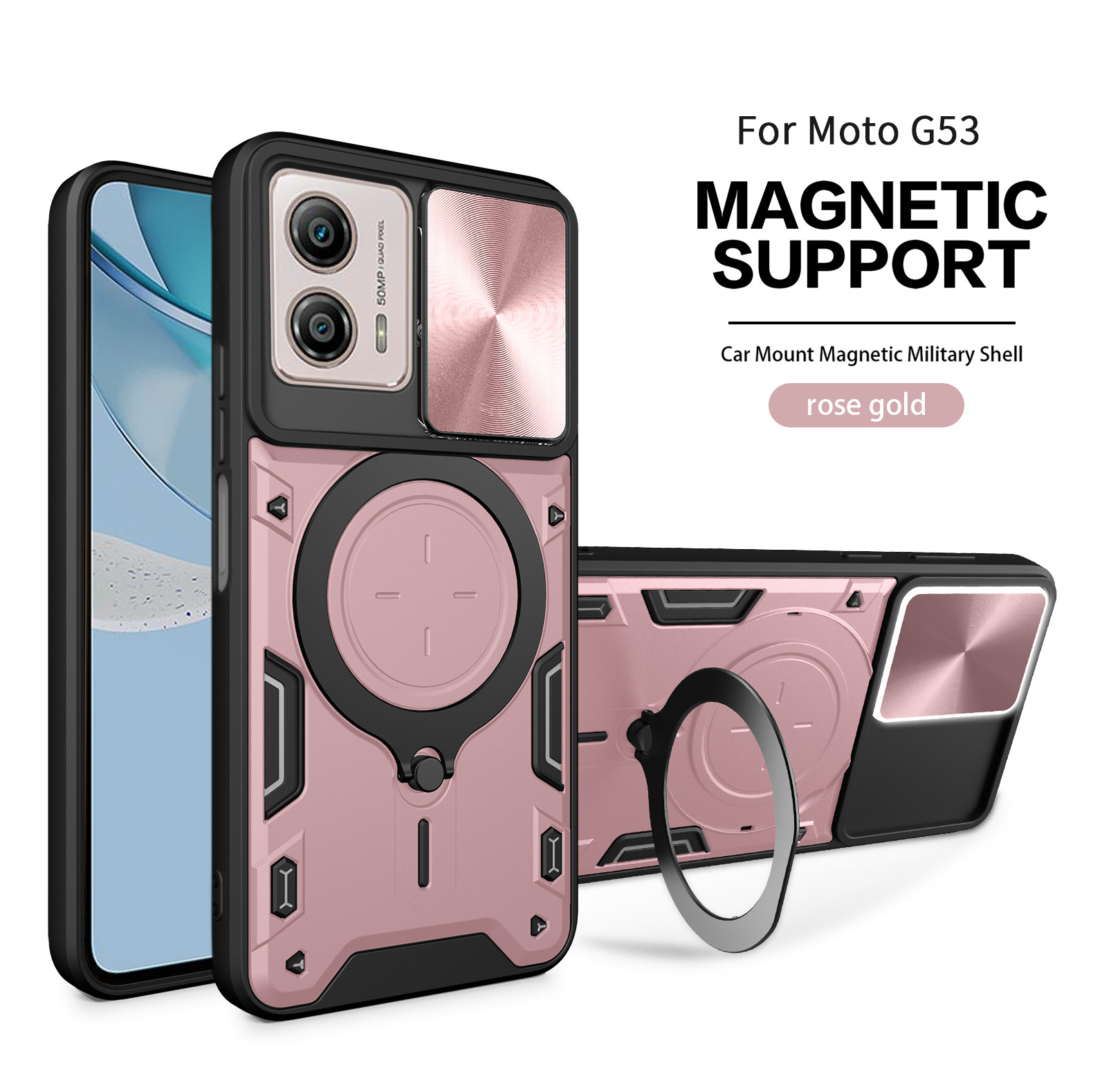 Funda Protectora para Teléfono con Ventana Deslizante Estilo Hogar para Moto Edge60Pro, 60Fusion, Soporte Magnético Giratorio