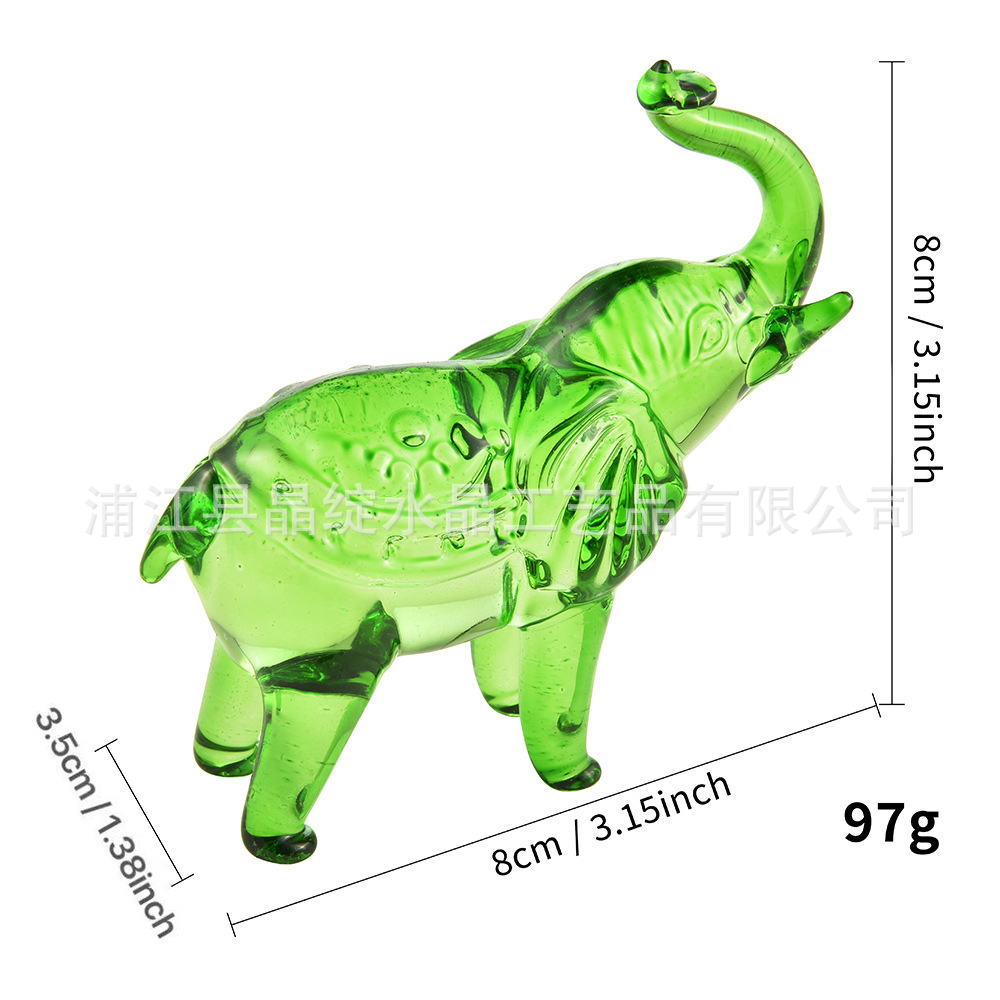 Fabricante fuente de arte de regalo de oficina decoración de escritorio Feng Shui cuatro colores opcionales para atraer la fortuna elefante adornos de cristal