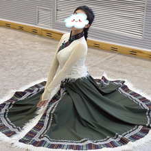 藏族舞蹈演出服装女学生艺考练习大摆裙练功服少数民族表演服