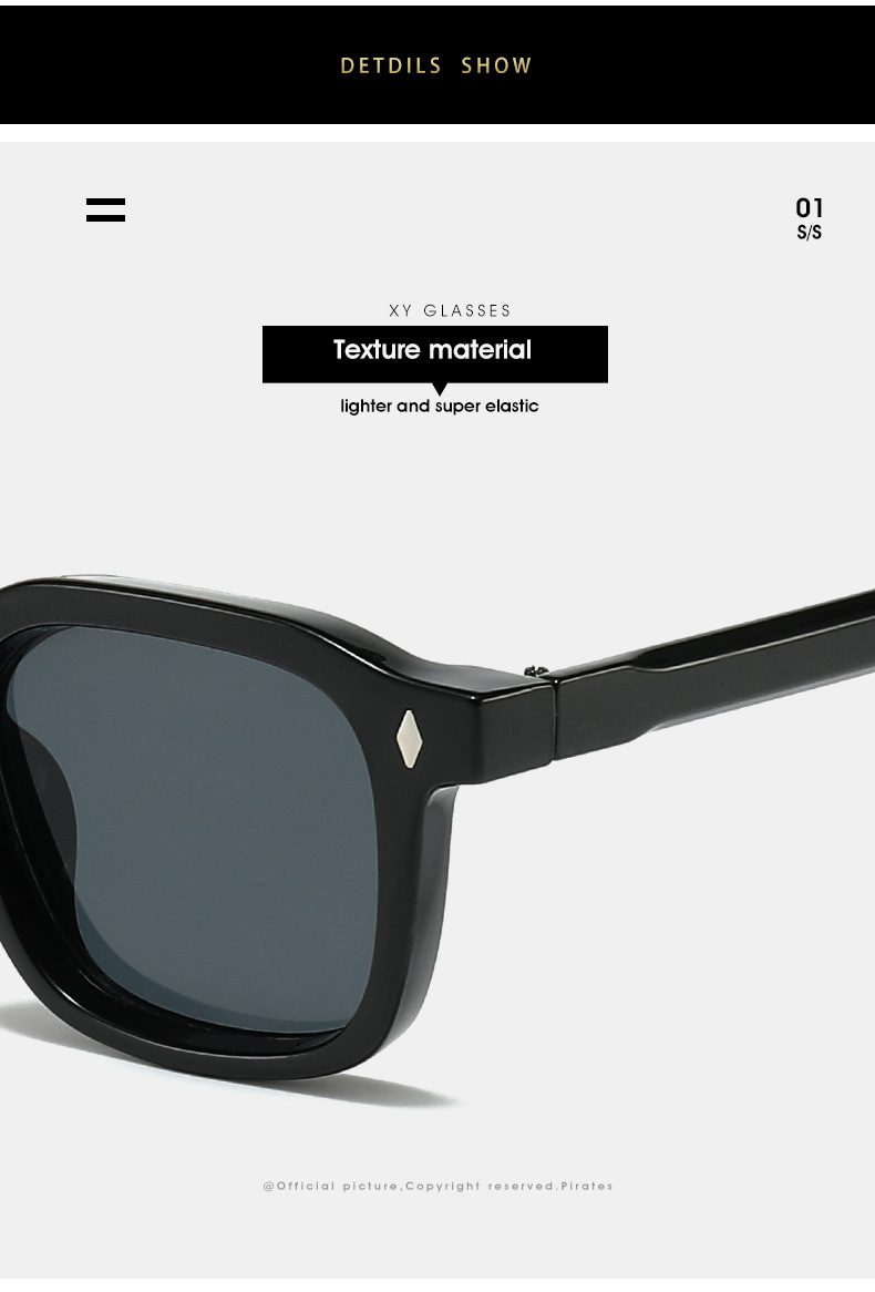 33g Weight Full Frame Glasses Structure Sunglasses Classification PC, UV400 Protection Lens Material Square Glasses Style Outdoor, Travel Occasion Solid Color Pattern All Seasons Season Unisex Gender Simple Style, Classic Style Style Grey, Black Color Simple Style Classic Style Solid Color PC UV400 Protection Square Full Frame Women's Sunglasses 16