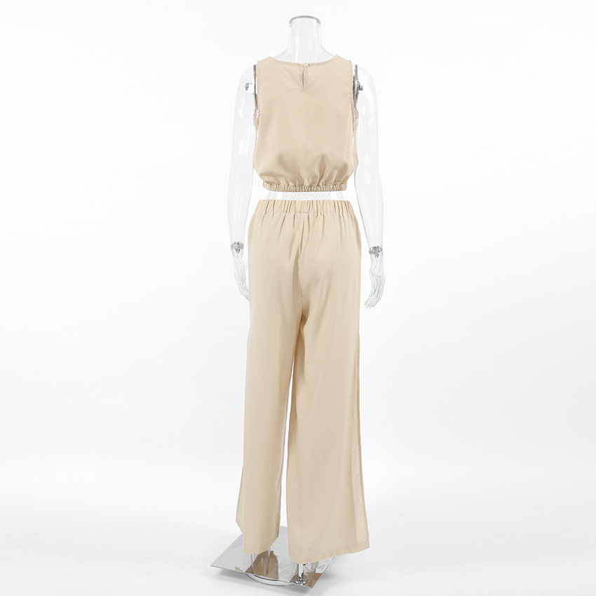 395g Weight Sleeveless Sleeve Length Cotton, Cotton and Linen, Hemp Fabric Type Pant Co-ord Set Sets Type 2 Pieces Set Quantity Holiday, Banquet, Daily Occasion Round Neck Neckline Regular Fit Fit Type Solid Color Pattern Summer Season Women's Gender Casual, Simple Style, Streetwear Style Holiday Banquet Daily Women's Casual Simple Style Streetwear Solid Color Cotton Cotton And Linen Hemp Pant Co-ord Set Pants Sets 2