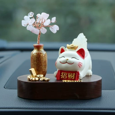Crystal Tree Lucky Cat Car ornaments - lucky-cat