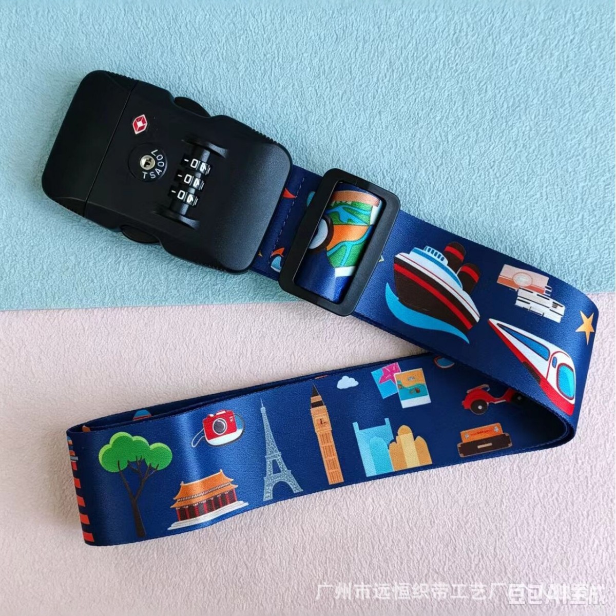 TSA password lock luggage strap, suitcase check-in strap, thickened nylon cross-fixing strap, anti-theft security strap