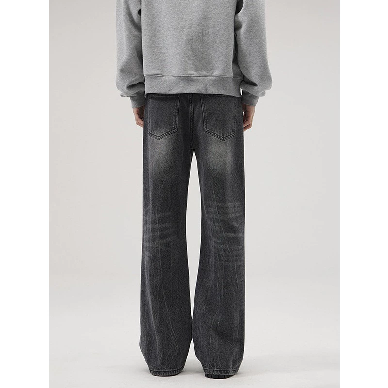 Новый дизайн versatile campus vibe молния всплеск рисунок синие джинсы мужские cleanfit slim-подрезанные