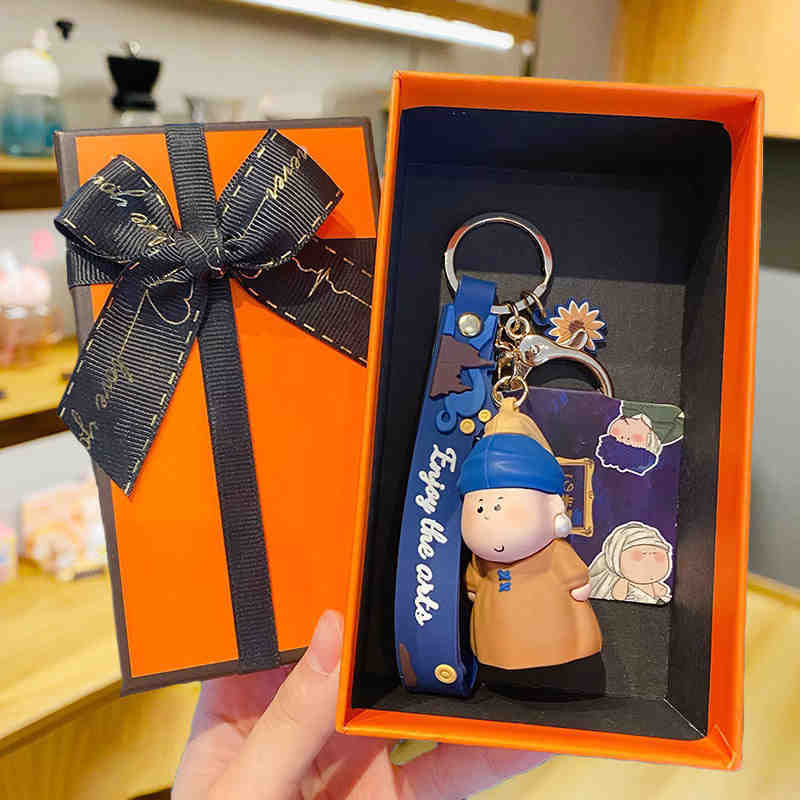 正規版月半芸術家キーホルダー漫画ゴッホネット赤かわいい学生カバンペンダント小プレゼント卸売り|undefined
