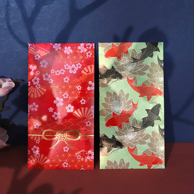 年年有餘綠色紅包袋新年快樂馬來西亞春節日系風中國風傳統利是封