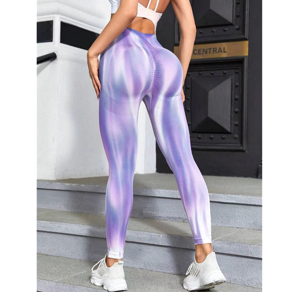 Europa y América Nueva Aurora doble levantamiento de la cadera pantalones de yoga teñidos pantalones de fitness pantalones de entrenamiento ropa de yoga Pantalones deportivos image 3