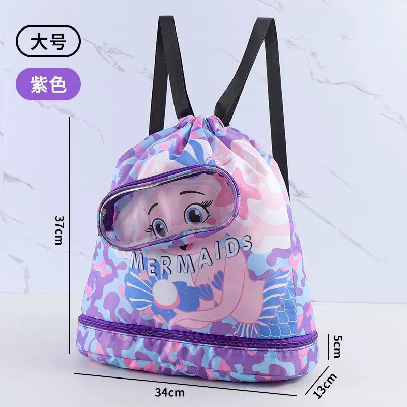 游泳包干湿分离儿童防水双肩沙滩包男女运动卡通束口收纳袋批发|undefined