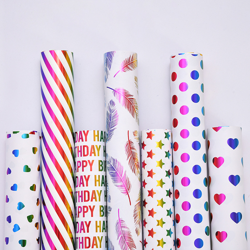 Papel de regalo de diseño creativo en stock papel de regalo de amor de vacaciones al por mayor papel de regalo de cumpleaños