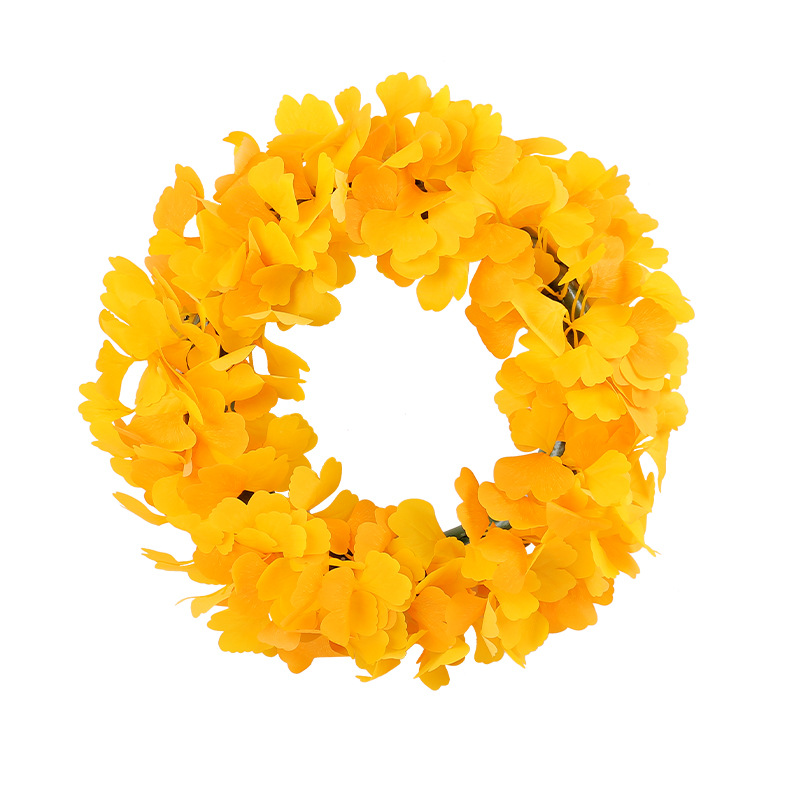 2024 Acción de Gracias simulación ginkgo hoja guirnalda Amazon otoño guirnalda decorativa hogar sala de estar puerta colgante al por mayor