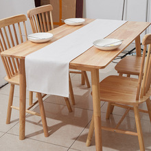 【热转印素材】现代简约300克棉麻加厚桌旗新中式长条餐桌桌旗