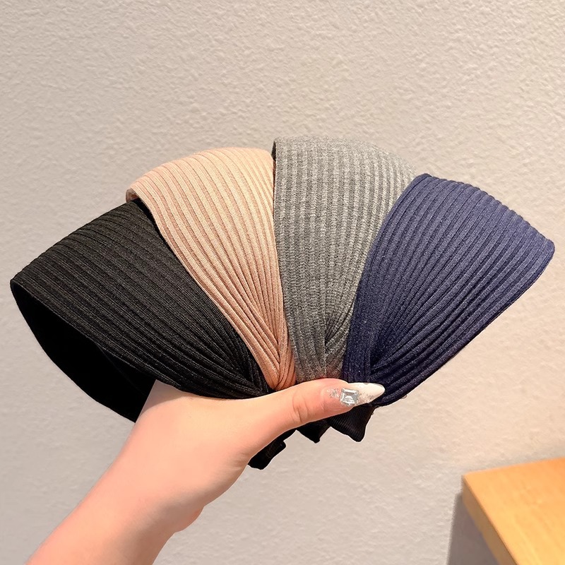 Niños tejedidos banda ancha para el cabello coreano de niñas no estrangular la cabeza prensada banda para el cabello adornamiento para mujeres otoño y invierno nueva banda deportiva para el cabello