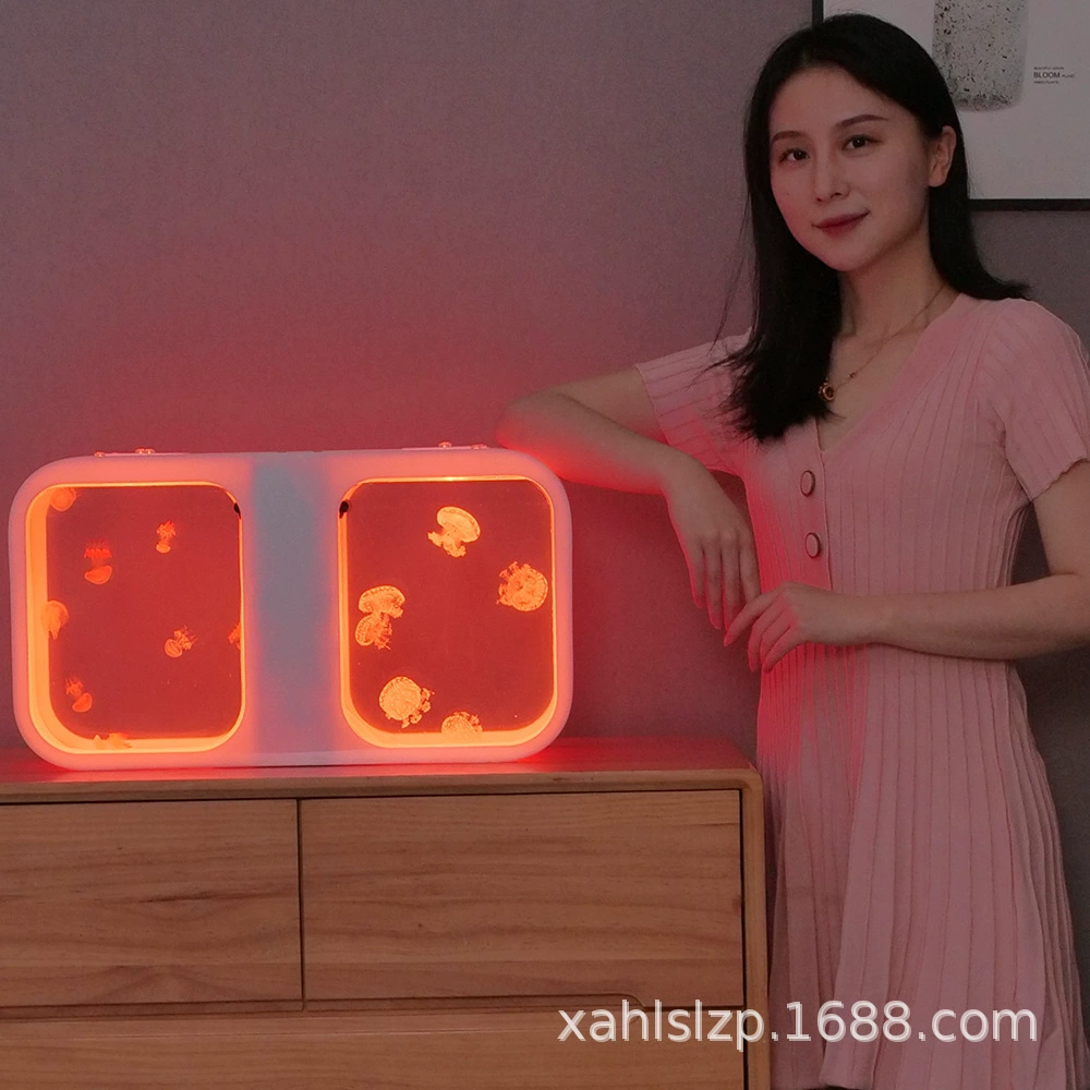 Двойной прямоугольный круг Профессиональный аквариум для медуз Настольный аквариум Живая морская Луна Красная Луна Маленькая Медуза Аквариум