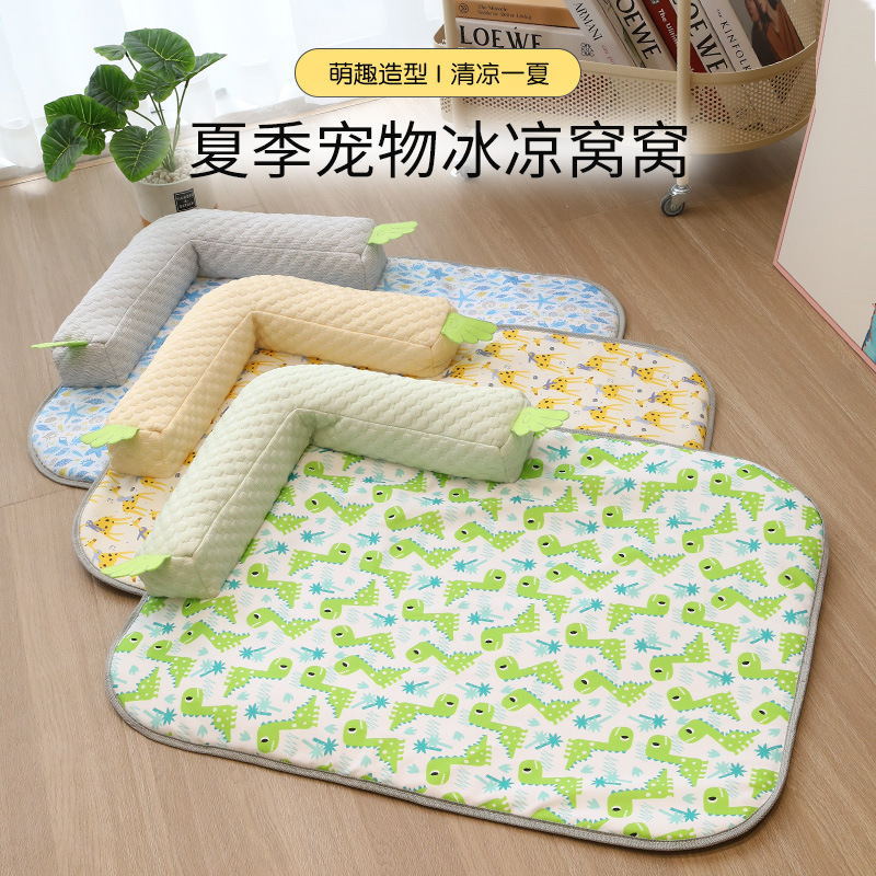 Cojín de esterilla de verano para perrera para perros Four Seasons Universal Ice Beans Guisantes Cama para gatos transpirable y fresca para perros grandes, medianos y pequeños Cama para perros