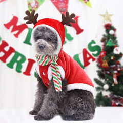 秋冬フランネル保温祝いペット服ヘラジカペットクリスマス服秋冬猫犬用品