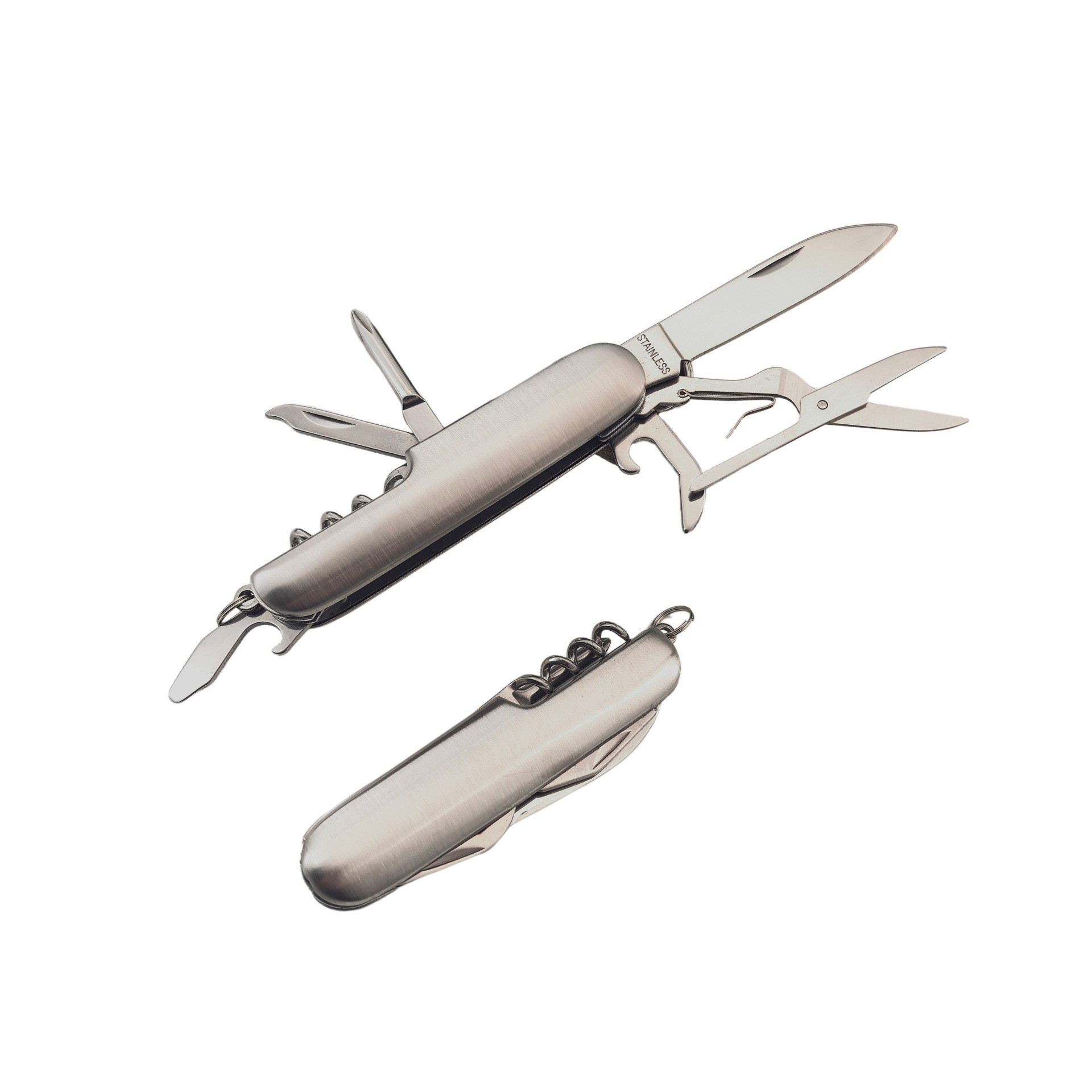 户外不锈钢多功能7开刀瑞士军刀野营旅游折叠组合工具刀车载礼品