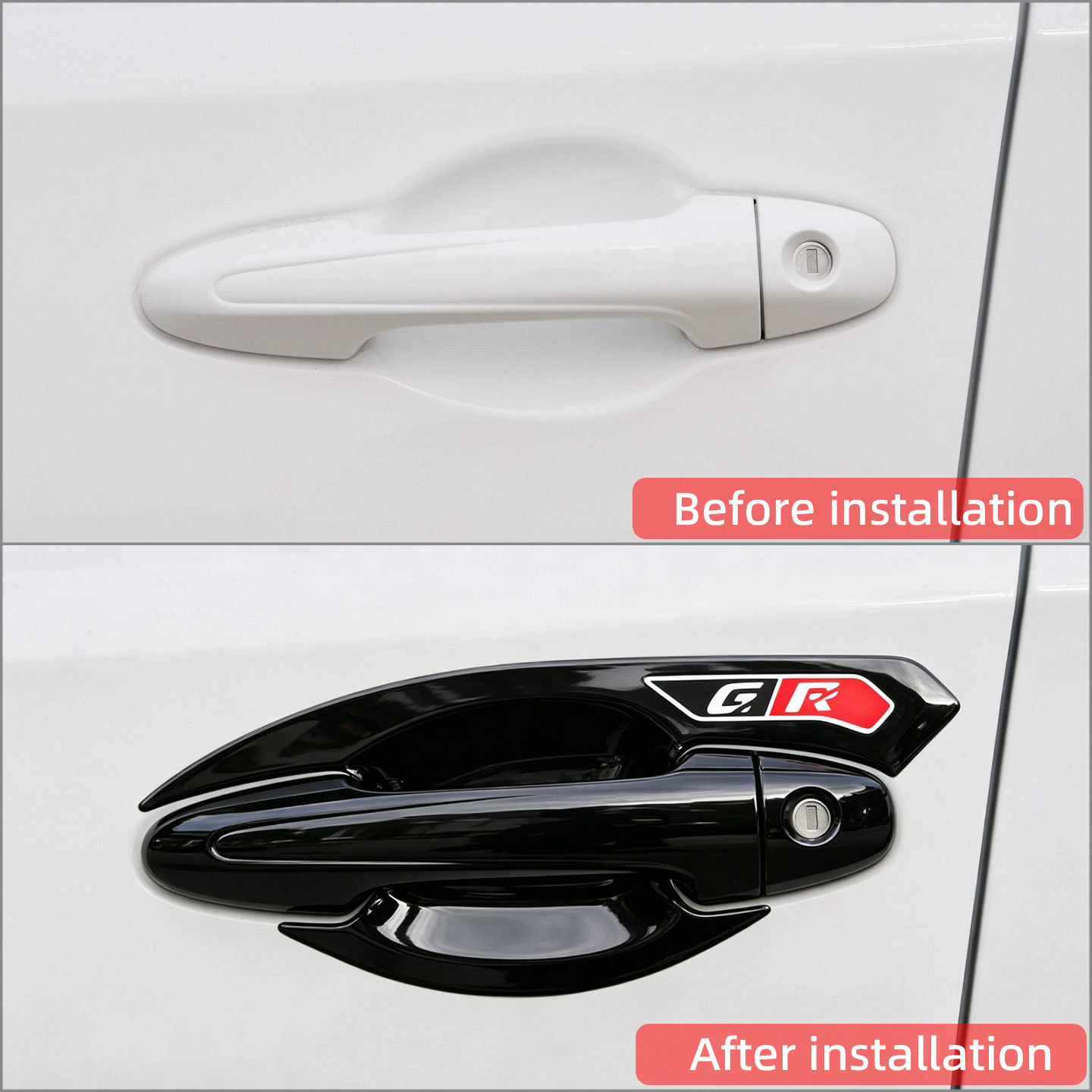 Suitable for 16-26 Models of Toyota Hilux Door Handle Protection Stickers, Door Handle Decoration, Anti-Scratch