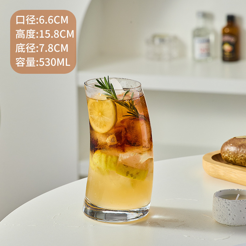 创意月牙杯网红ins风玻璃杯果汁杯高颜值莫吉托杯鸡尾酒杯奶茶杯|undefined