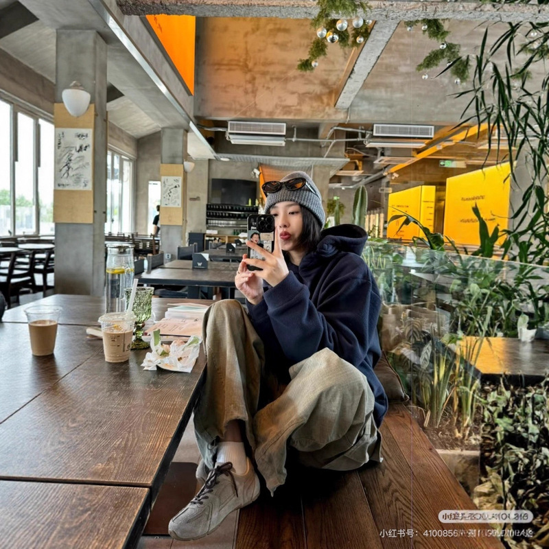 Apc Neutral Fashion Casual Trendy Hooded Loose Letter Print Casual Cotton Sweatshirt American Style Autumn and Winter