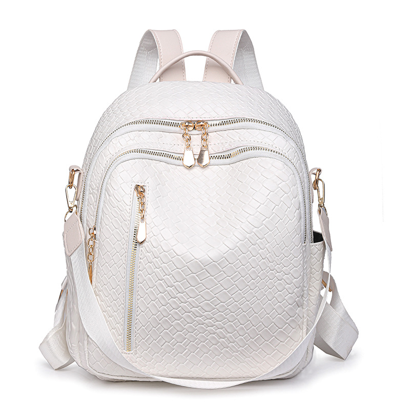 Fábrica al por mayor 2024 nueva mochila de cuero suave para mujer coreana Mochila de viaje al aire libre multifuncional de doble uso de moda